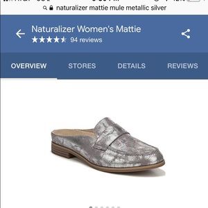 Naturalizer Mattie Silver Metallic Mule Loafer